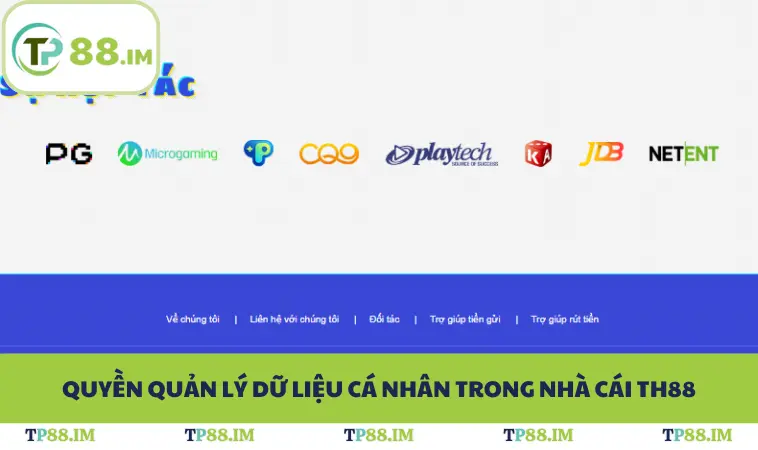 Quyền quản lý dữ liệu cá nhân trong nhà cái TH88